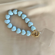 Afbeelding in Gallery-weergave laden, Phone Chain -  Hearts - Light Blue