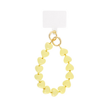 Afbeelding in Gallery-weergave laden, Phone Chain - Hearts - Butter yellow