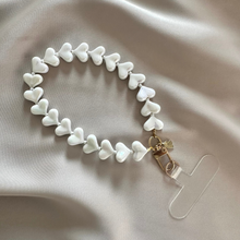 Afbeelding in Gallery-weergave laden, Phone Chain Small Hearts - White