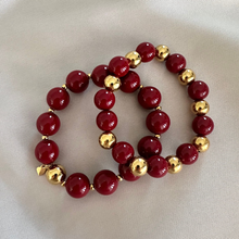 Afbeelding in Gallery-weergave laden, Armband Nova - Bordeaux &amp; Goud
