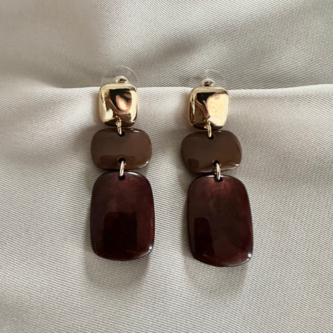 Earring Rox - Brown & Bordeaux