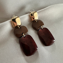 Afbeelding in Gallery-weergave laden, Earring Rox - Brown &amp; Bordeaux
