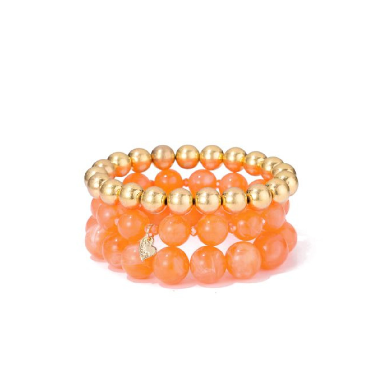 Armbandenset Gladys - Lichtoranje & Goud