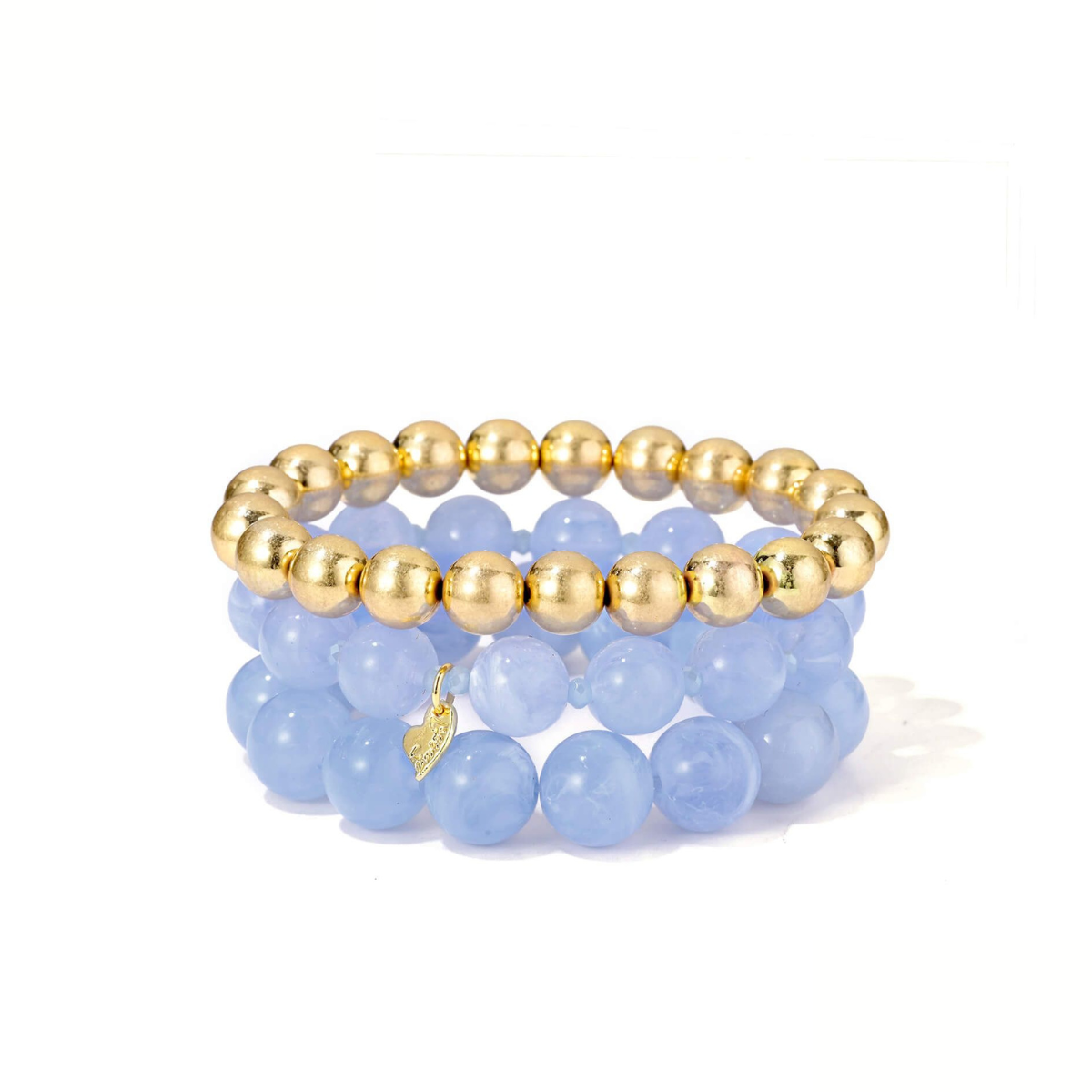 Armbandenset Gladys - Lichtblauw & Goud