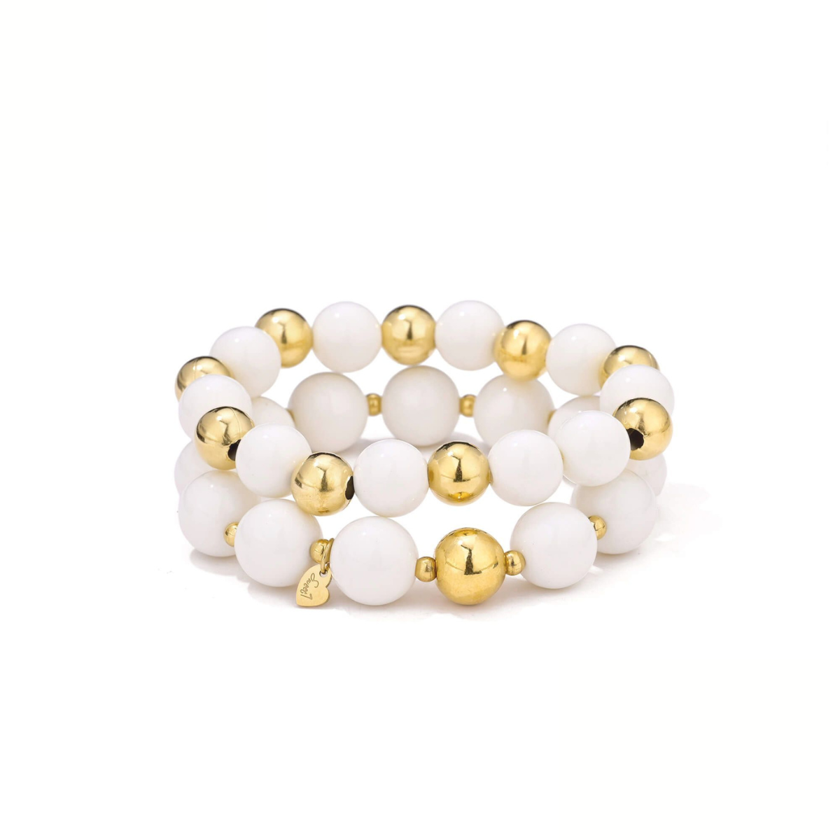 Armbandenset Nova - Gebroken wit & Goud