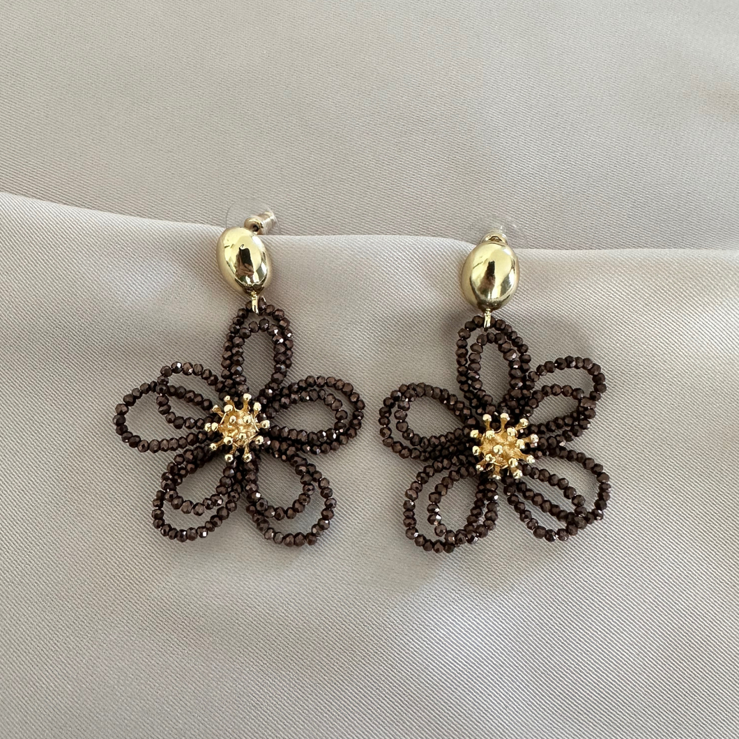 Earring Daisy - Brown