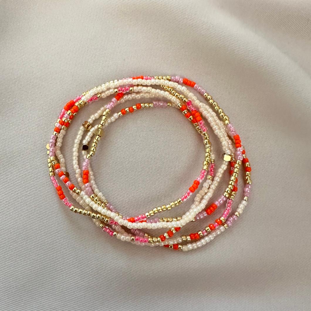 Bracelet Set Milou - Beige & Pink & Orange