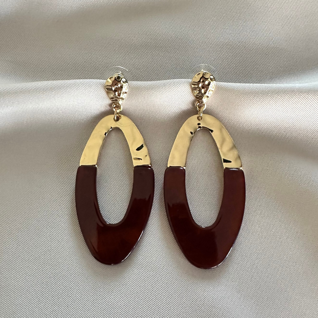 Earring Terra - Gold & Brown