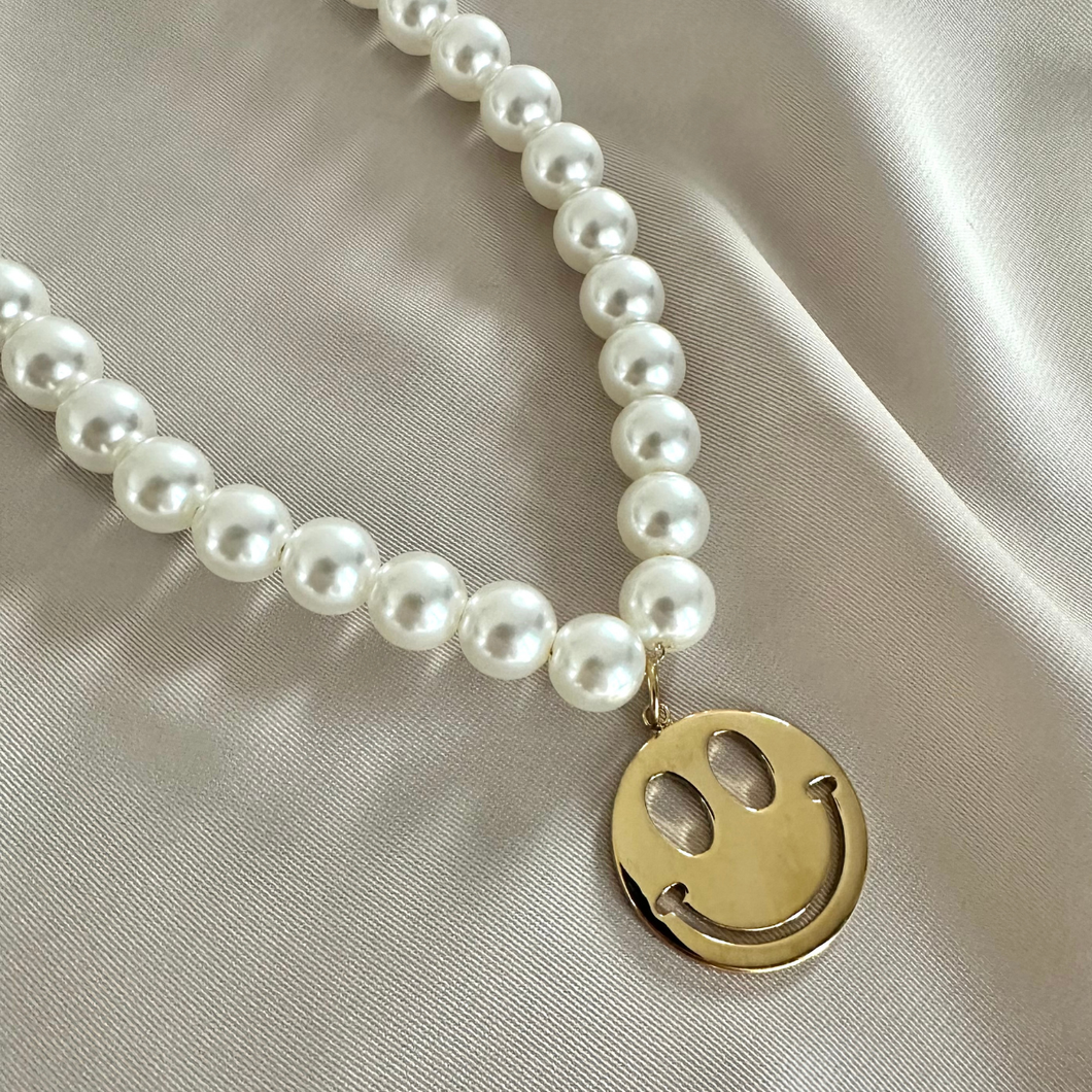 Necklace Smiley - Pearl