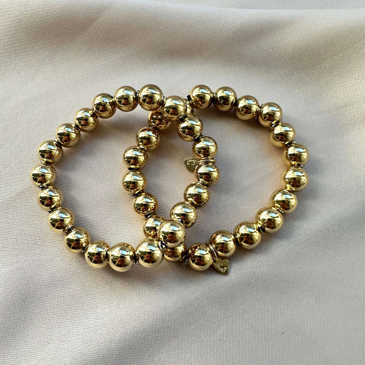 Armband Basic Beads Medium - Goud