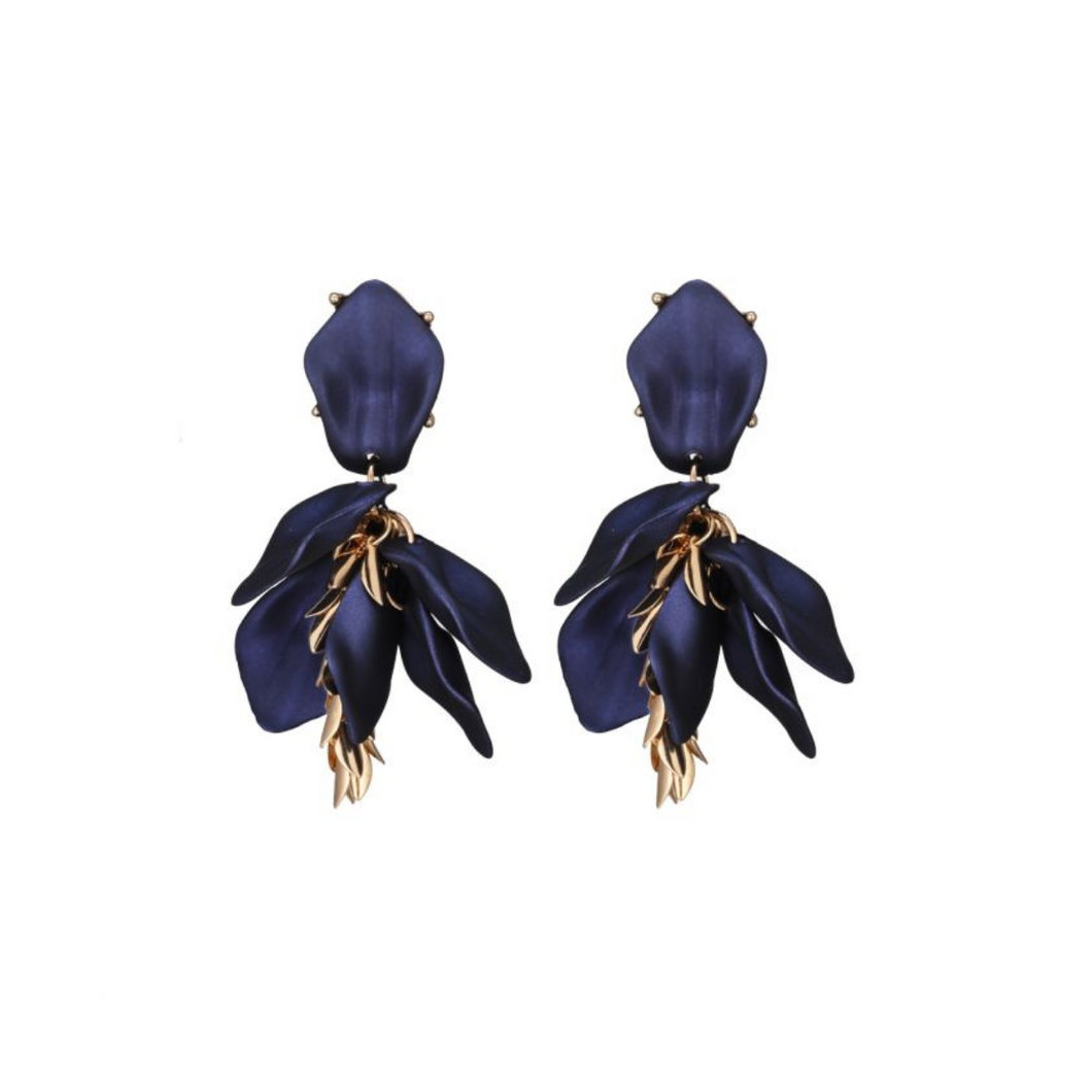 Earring Leaf - Midnight Blue