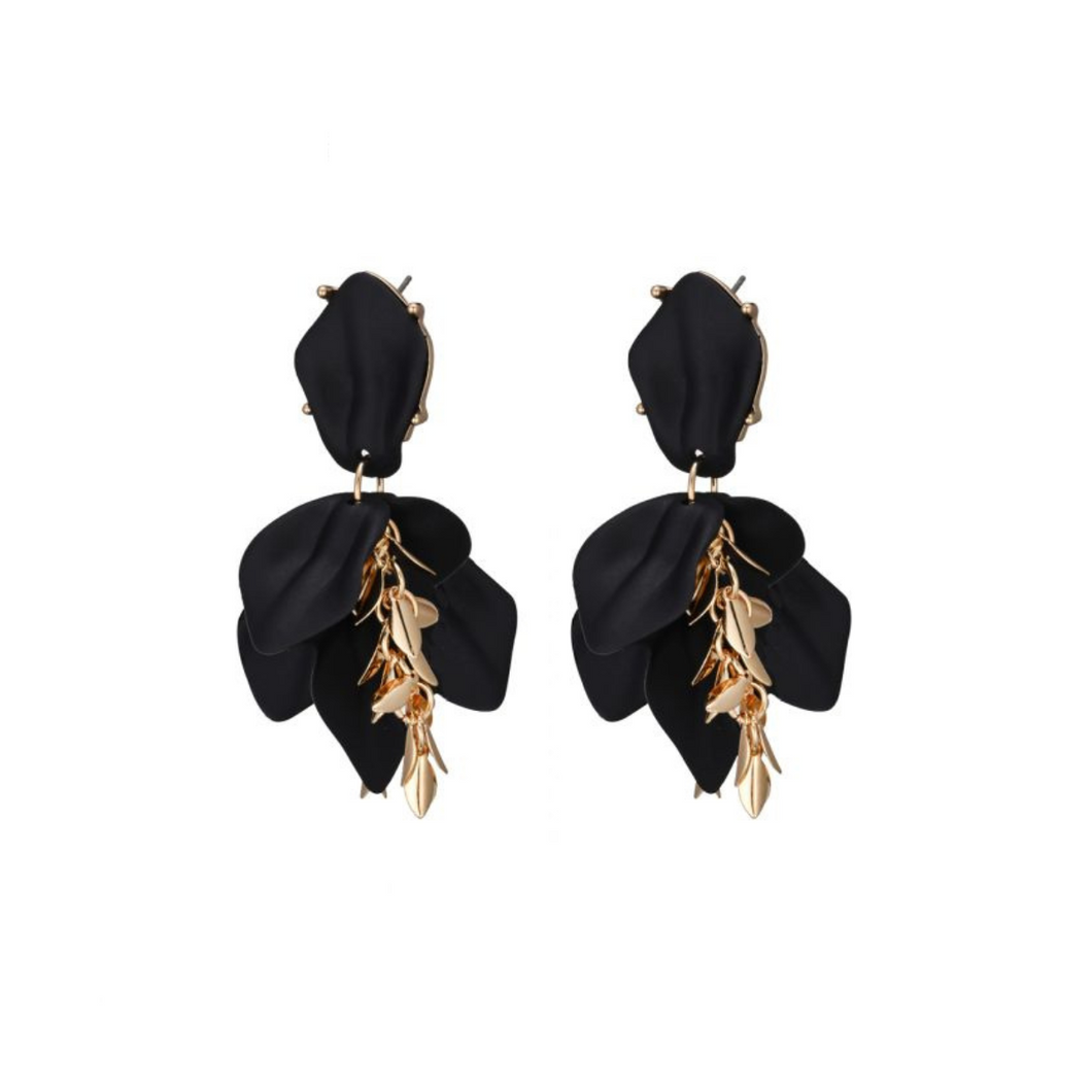 Earring Leaf - Black