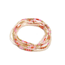Afbeelding in Gallery-weergave laden, Bracelet Set Milou - Beige &amp; Pink &amp; Orange
