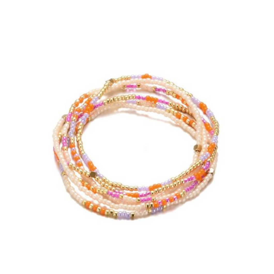 Bracelet Set Milou - Beige & Purple & Orange