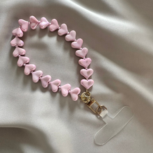 Afbeelding in Gallery-weergave laden, Phone Chain Small Hearts - Pink

