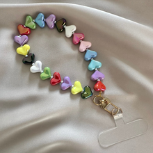 Afbeelding in Gallery-weergave laden, Phone Chain Small Hearts - Multi
