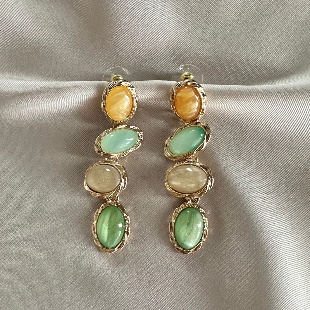 Earring Ymre - Beige & Green
