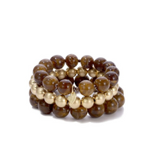 Afbeelding in Gallery-weergave laden, Bracelet Set Cecilia - Brown &amp; Gold
