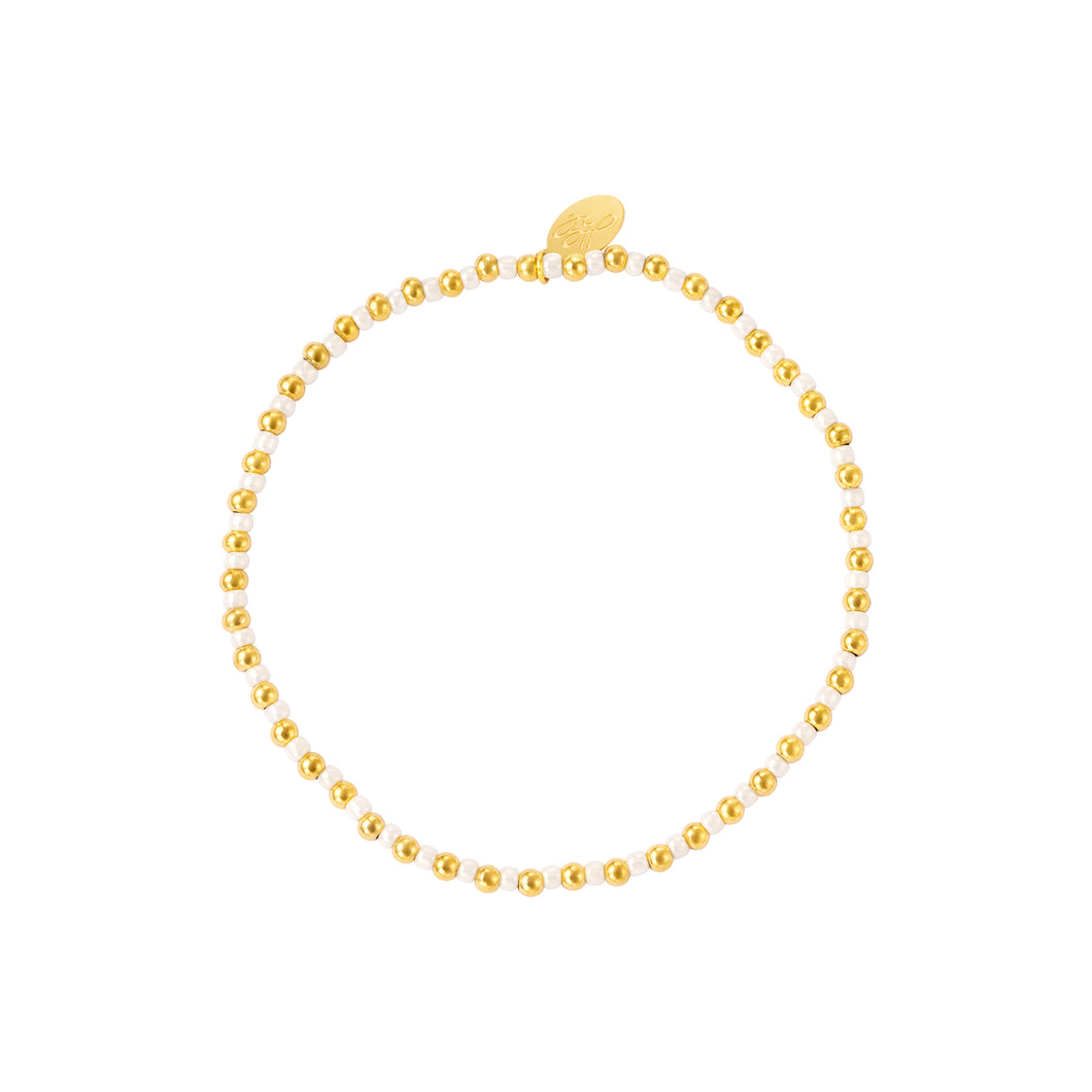 Bracelet Gemma - Gold & White